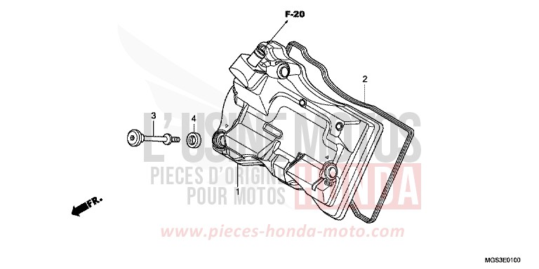 COUVERCLE DE CULASSE de NC700X DCT DARKNESS BLACK METALLIC (NH463) de 2013
